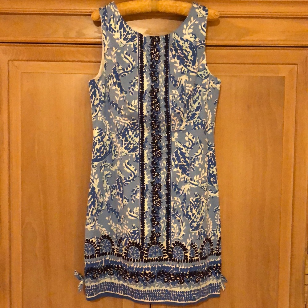 NWT Lilly Pulitzer Mila Stretch Shift Dress in Blue Peri